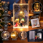 1PC Handmade DIY Material Package Desktop Decor Flowing Small Night Light Snow Scene Street Light Snowy Night Snow Simulation