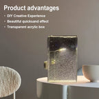 1PC Handmade DIY Material Package Desktop Decor Flowing Small Night Light Snow Scene Street Light Snowy Night Snow Simulation